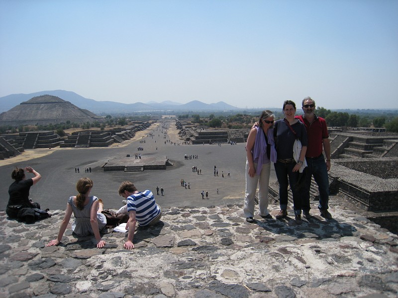Mexico Pyramids - Mexico City 2009 0870.jpg - A trip to the Teotihuacan area of Mexico to visit the pyramids. A vast complex and a great climb to the top. This was followed by lunch in a cave, then a visit to the historical center of Mexico City. March 2009.
